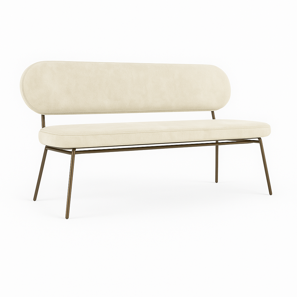 Bancheta catifea AMO culoare BEJ DESCHIS