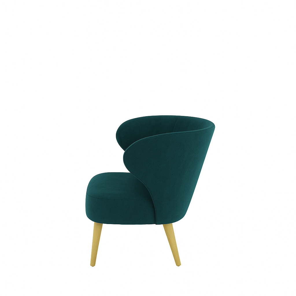 Fotoliu catifea NEAGRA | model CAPRICE