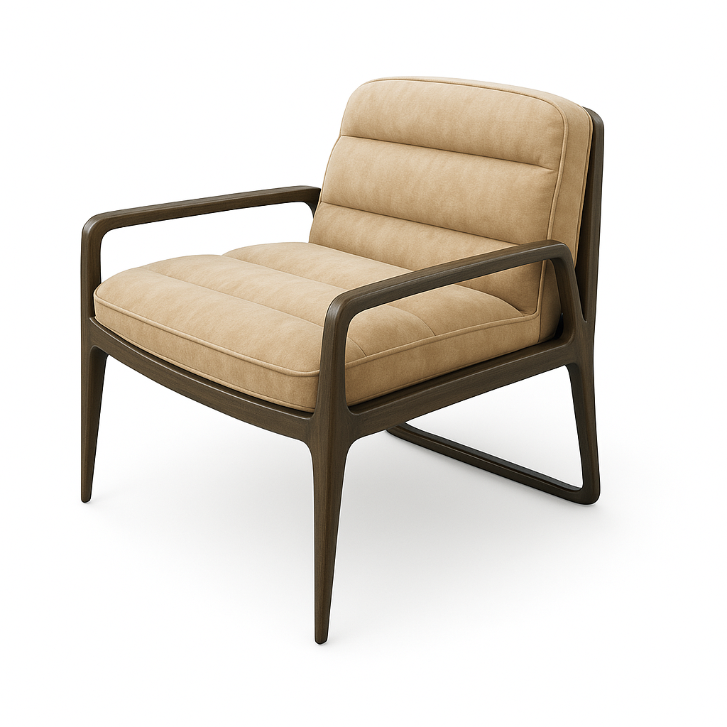 Fotoliu catifea DARI culoare BEJ