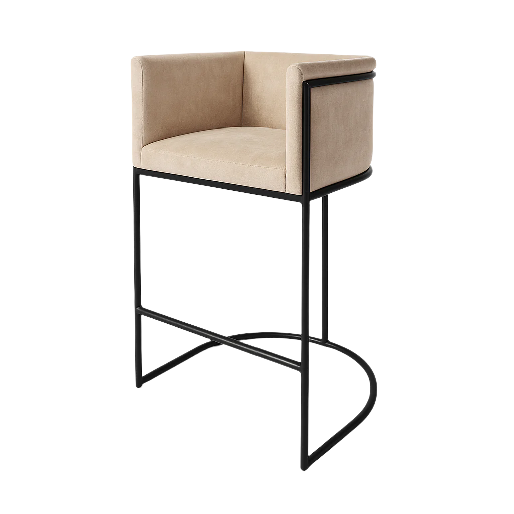 Scaun bar catifea BEJ | model NINO