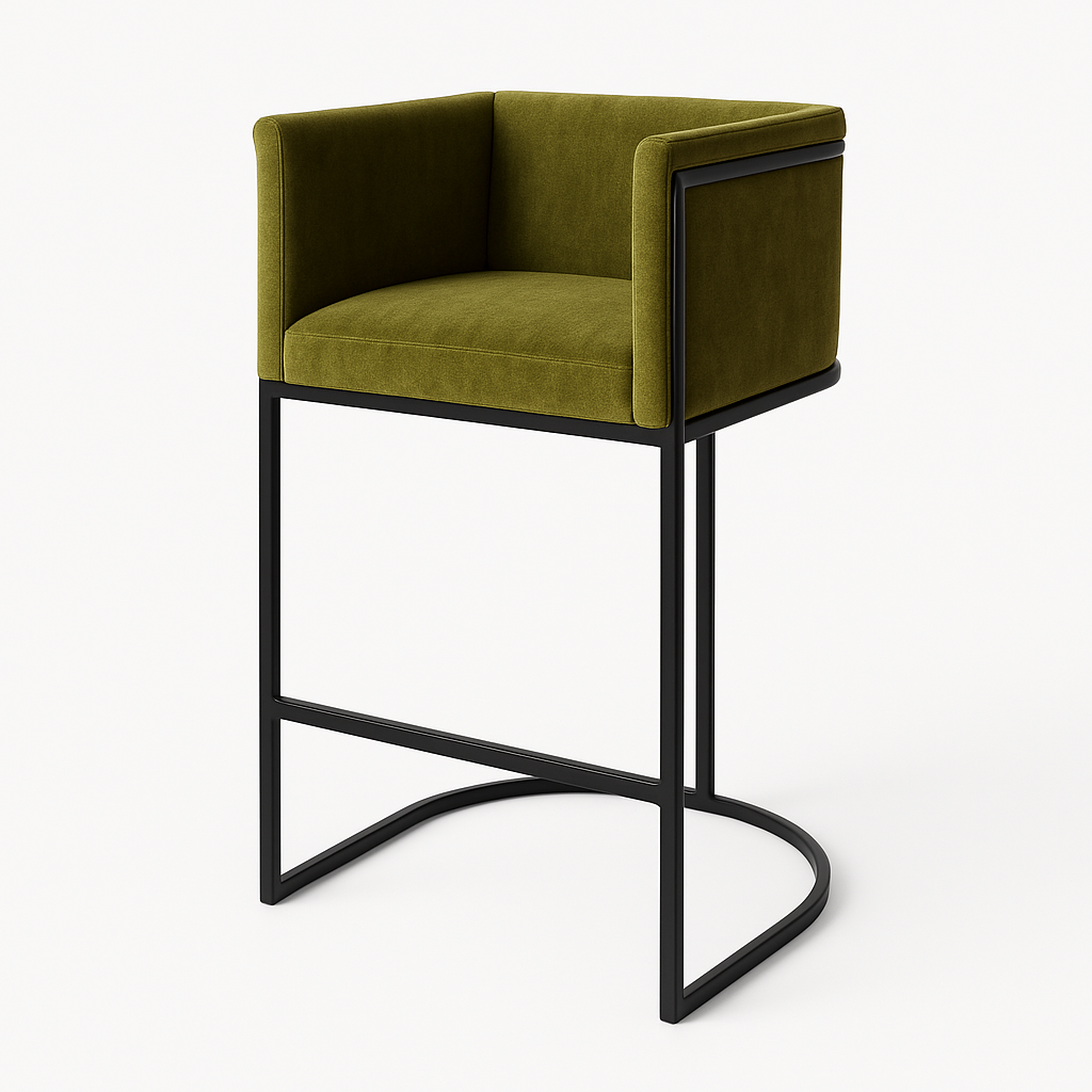 Scaun bar catifea VERDE | model NINO