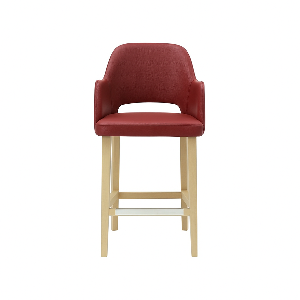 Scaun bar piele naturala BEJ | model APRIL