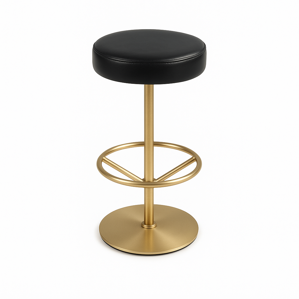 Scaun bar piele NEAGRA | model JANA