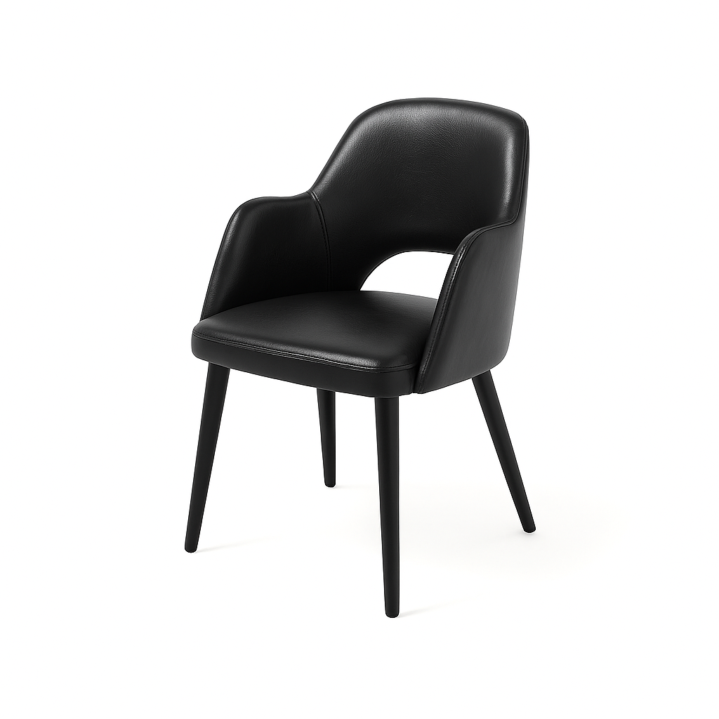 Scaun piele NEAGRA | model SUNIC