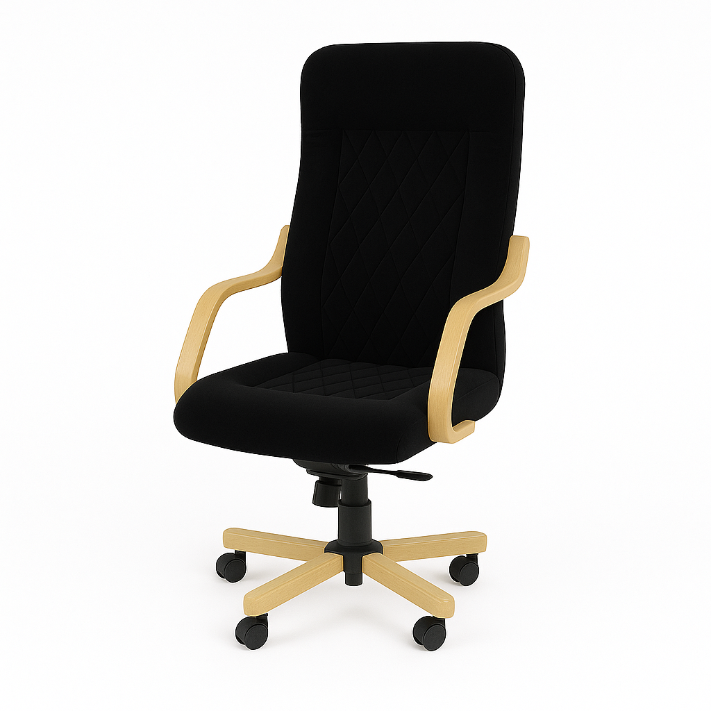 Scaun ergonomic catifea NEAGRA | model DONALD P