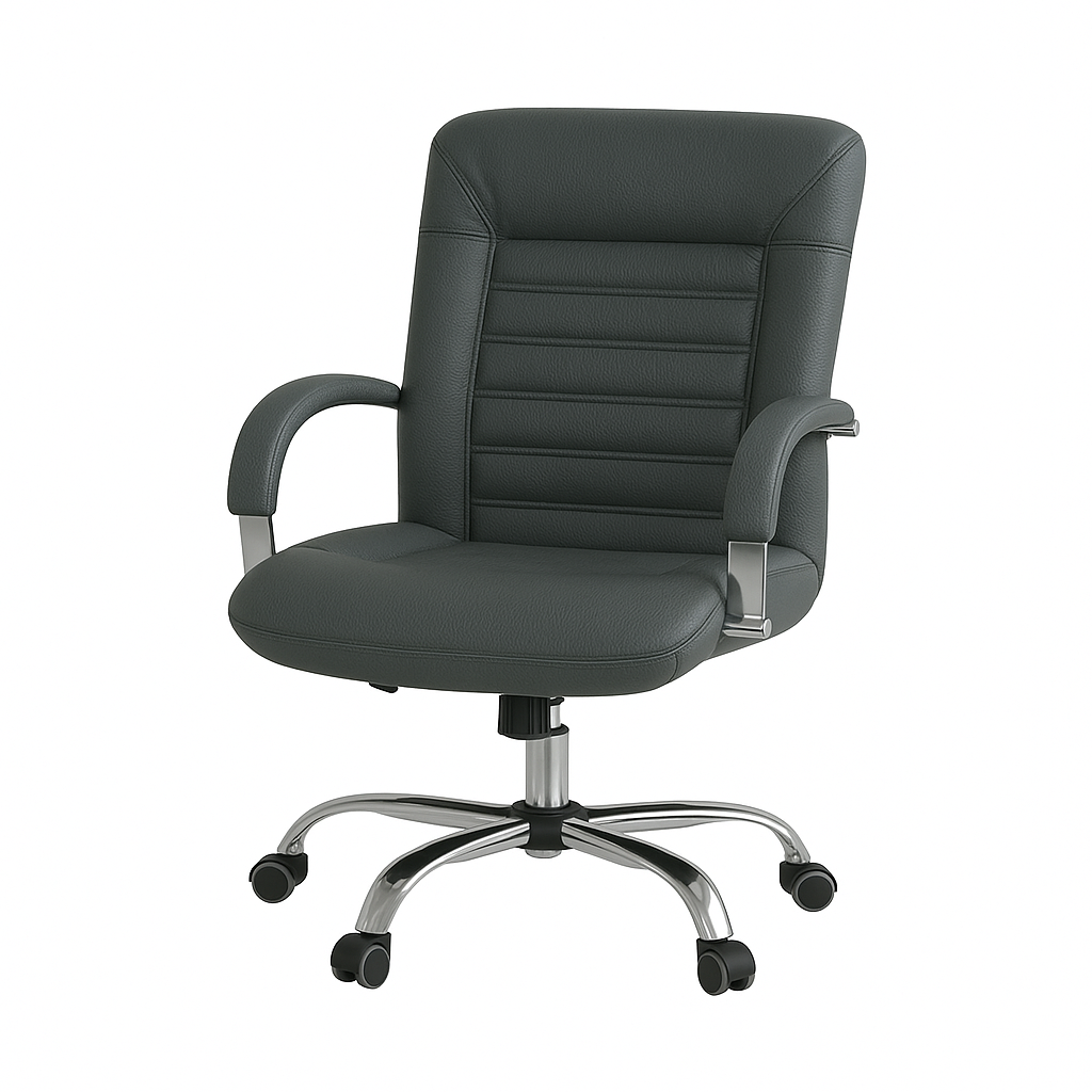 Scaun birou piele NEAGRA | model DALIA O