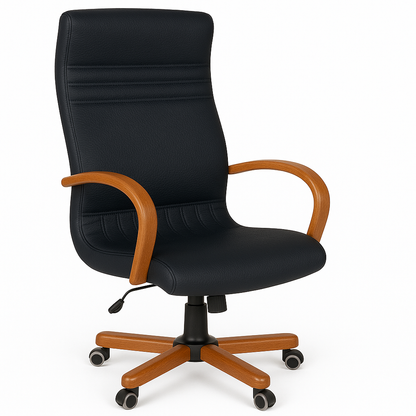 Scaun birou piele NEAGRA | model GOLD P