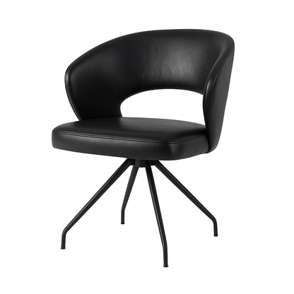 Scaun piele NEAGRA | model ROSE